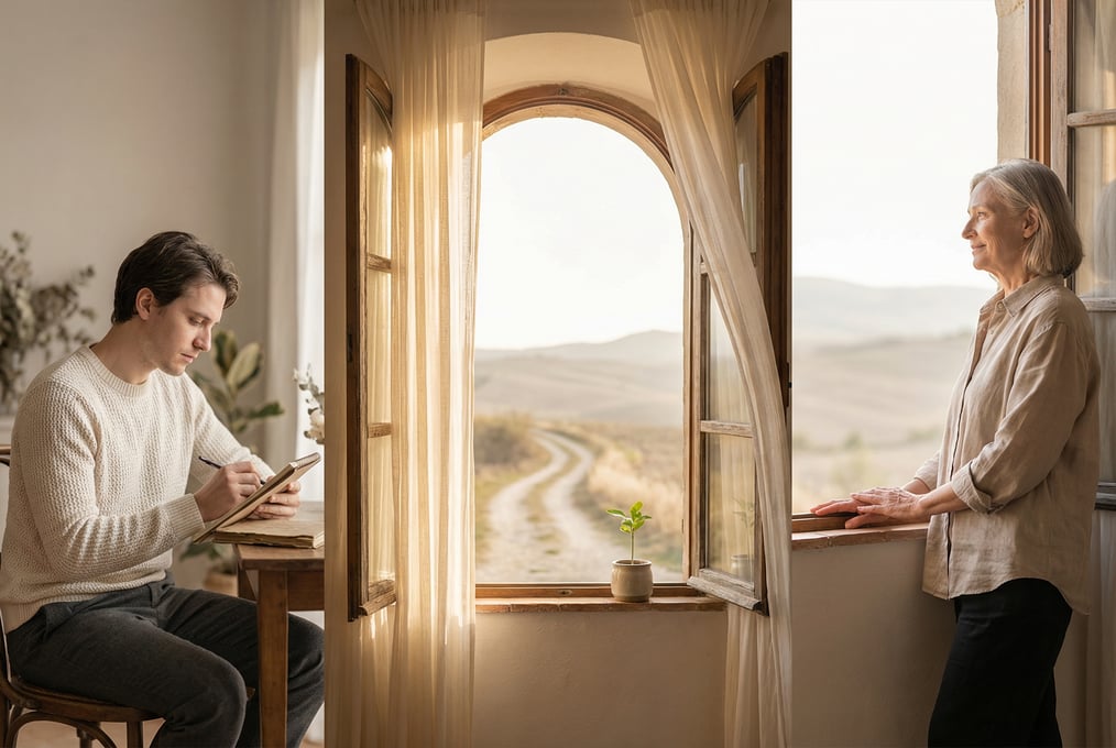 Person im Übergang - Symbolbild für Lebensziele